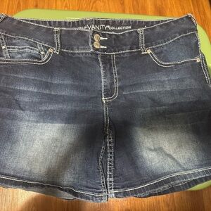 Vanity Dark Blue Denim Shorts